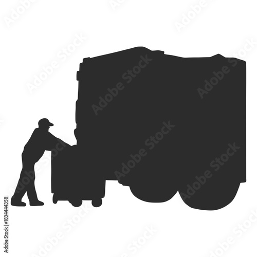 Waste collector with back of truck silhouette