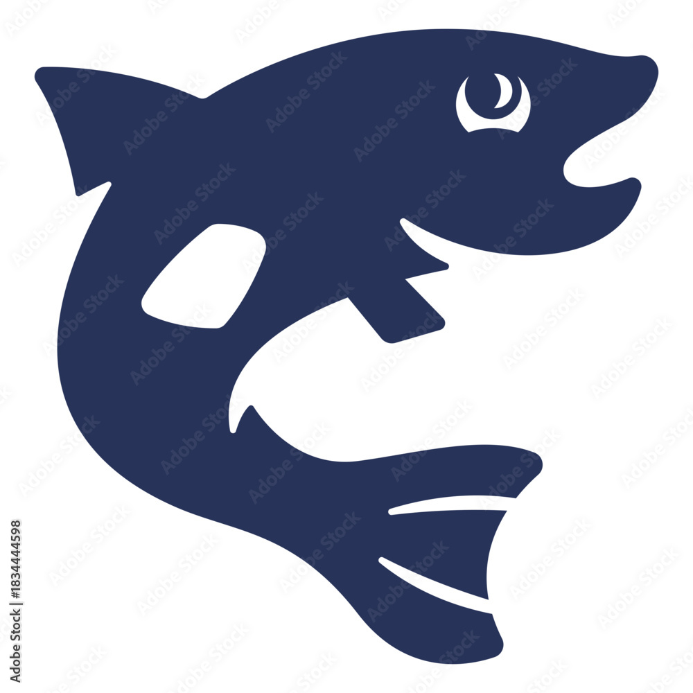 Naklejka premium Bass Trout Fish Silhouette