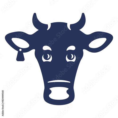 Frontal Cow Head Silhouette