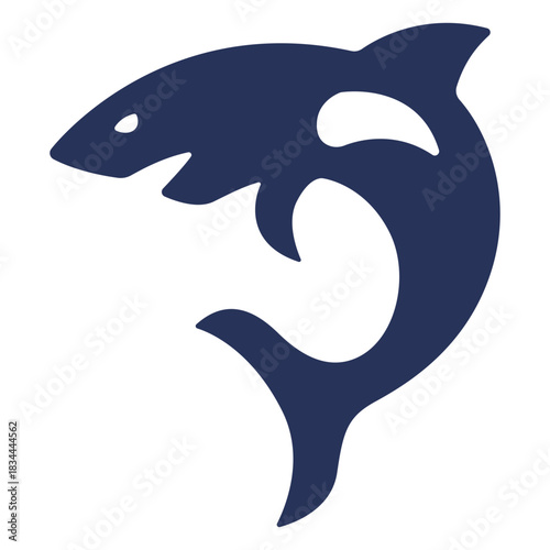 Sideways shark silhouette