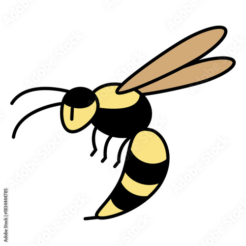 Color stroke flying profile wasp