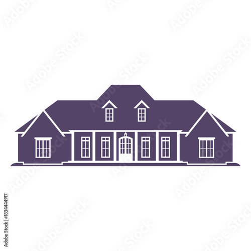 Traditional frontal mansion icon