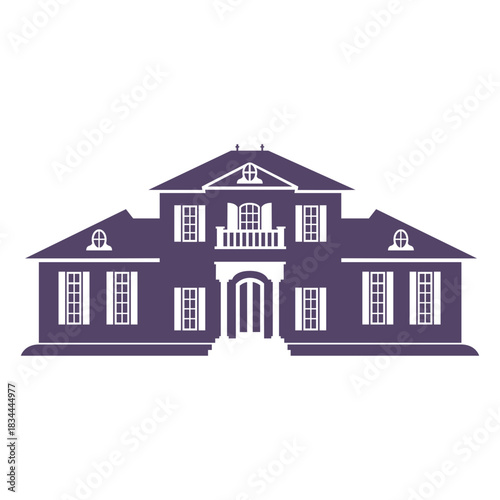 Classic old big mansion icon