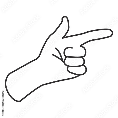 Pointing with index finger stroke hand sign