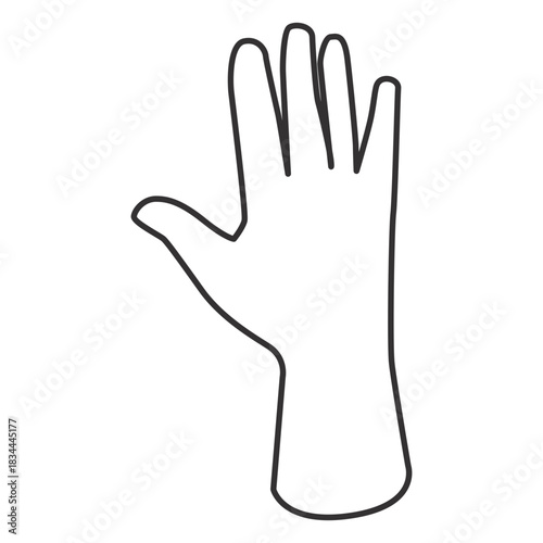 Raised open hand stroke hand sign