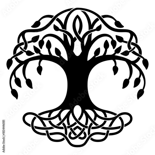 Celtic symbol tree silhouette