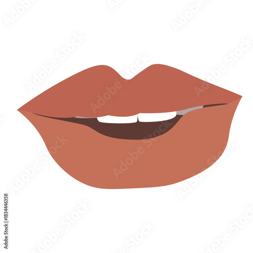 Slightly opened mouth semi flat