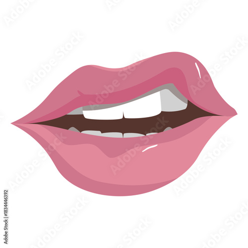 Semi flat frowning mouth