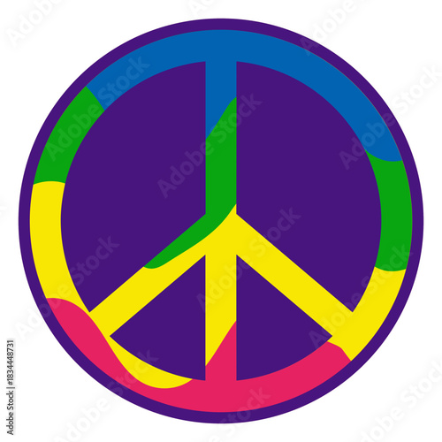 Color stroke colorful peace symbol