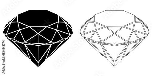 round diamond line art