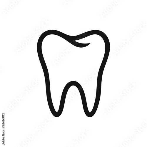 Simple isolated tooth outline icon design