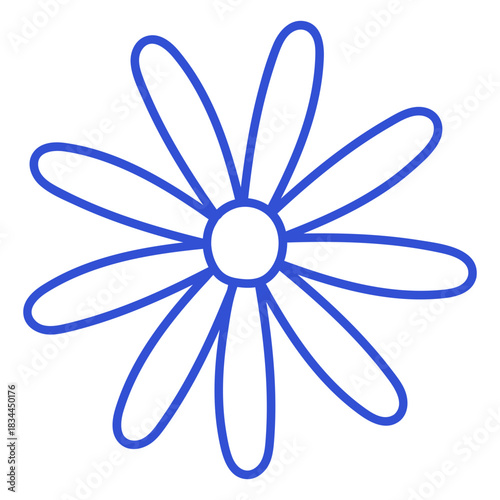 Thin petals stroke flower