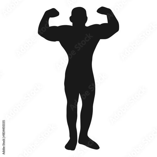 Muscle flexing man silhouette