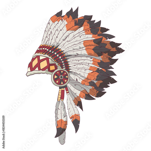 Native headdress side illustration