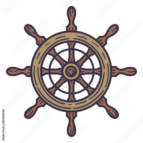 Ship detailed steering wheel color stroke