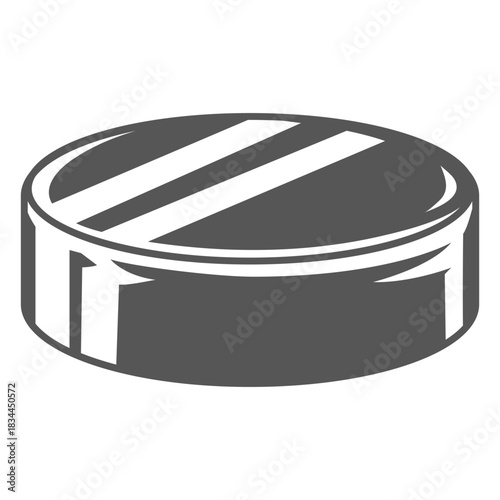 Flat hockey puck from side