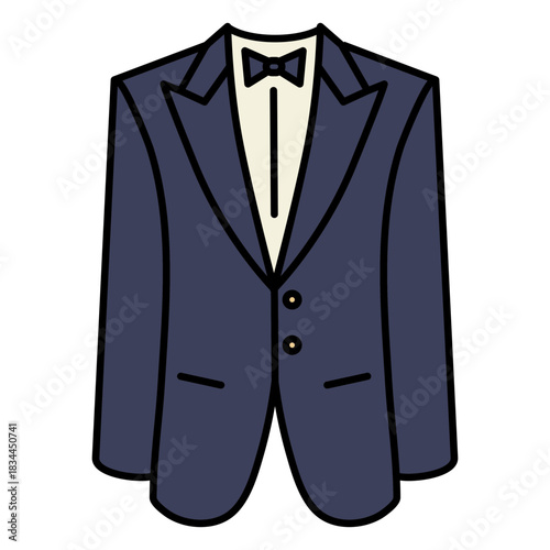 Simple color stroke geometric tuxedo