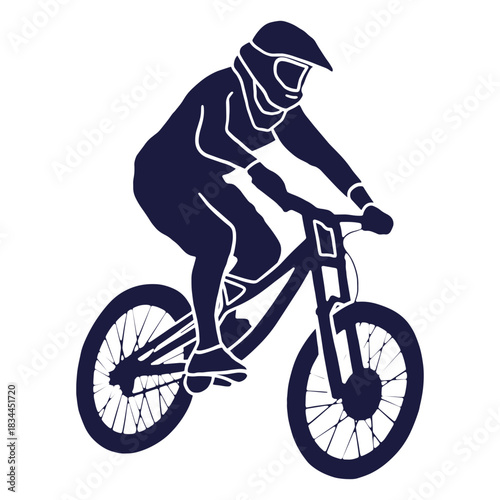 Mountain bike rider silhouette