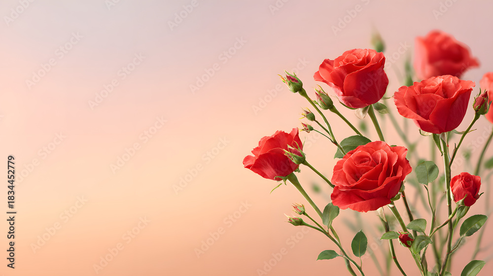 Obraz premium Premium Minimalist Bouquet of Red Roses