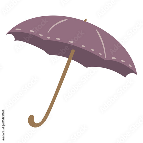 Purple umbrella semi flat