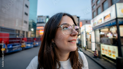 Woman exploring vibrant Xian night food market