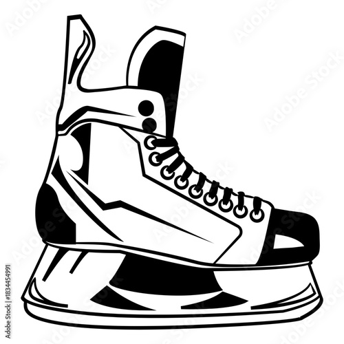 Single ice hockey skates high contrast