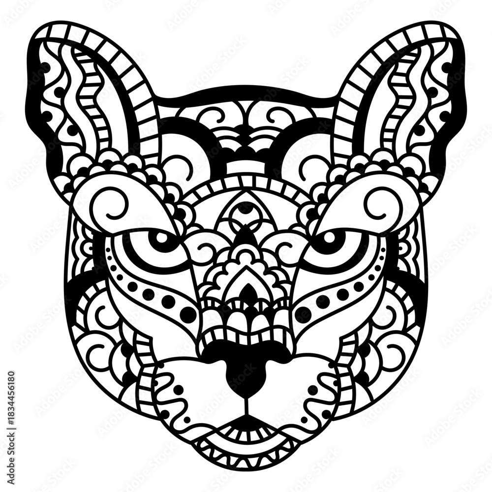 Naklejka premium Cougar head tribal