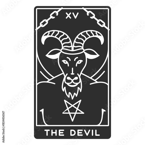 Tarot card the devil cut out