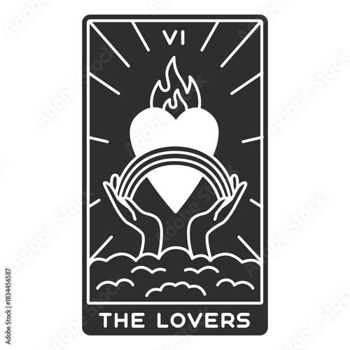 Tarot card the lovers cut out