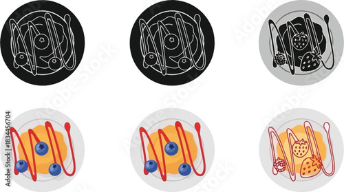 Conceptual image of food transformation from abstract to delicious pancakes