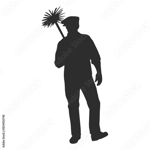 Chimney sweep standing silhouette
