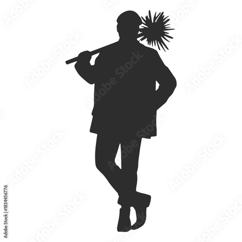 Chimney sweep posing silhouette