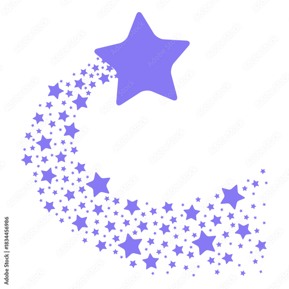 Obraz premium Purple shooting star flat