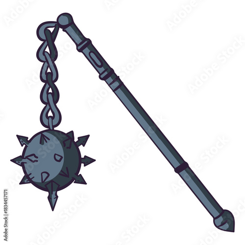 Medieval flail color stroke