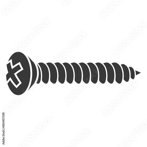 Black sheet metal screw cut out