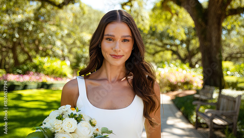 portrait of a modern woman on a neutral background