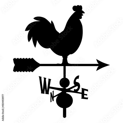 Rooster weather vanes silhouette