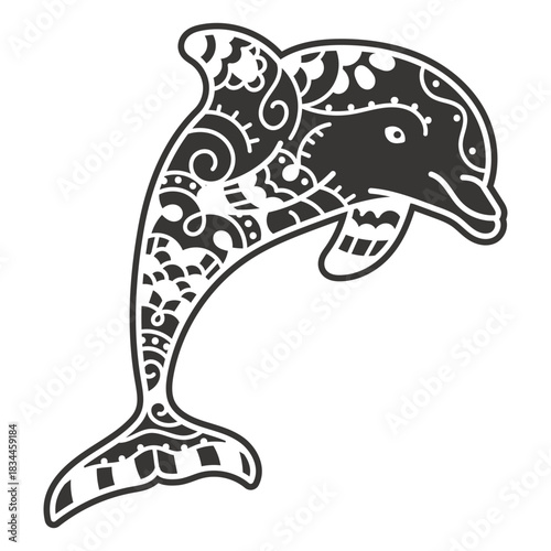 Dolphin sea animal mandala