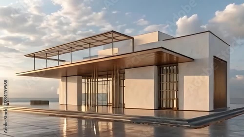 white and silver concrete structure on concrete floor against blue sky