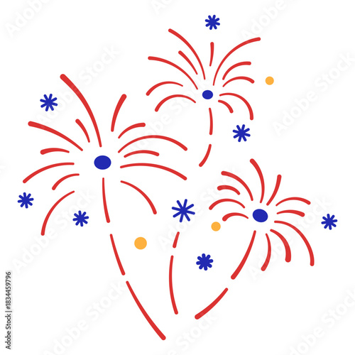 Red fireworks stroke simple
