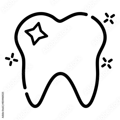 Sparkly tooth stroke