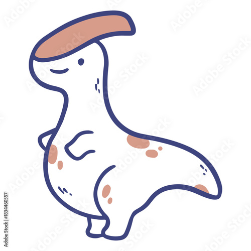 Cute parasaulorophus dinosaur