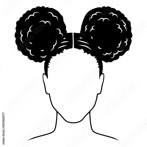 Afro buns cut out