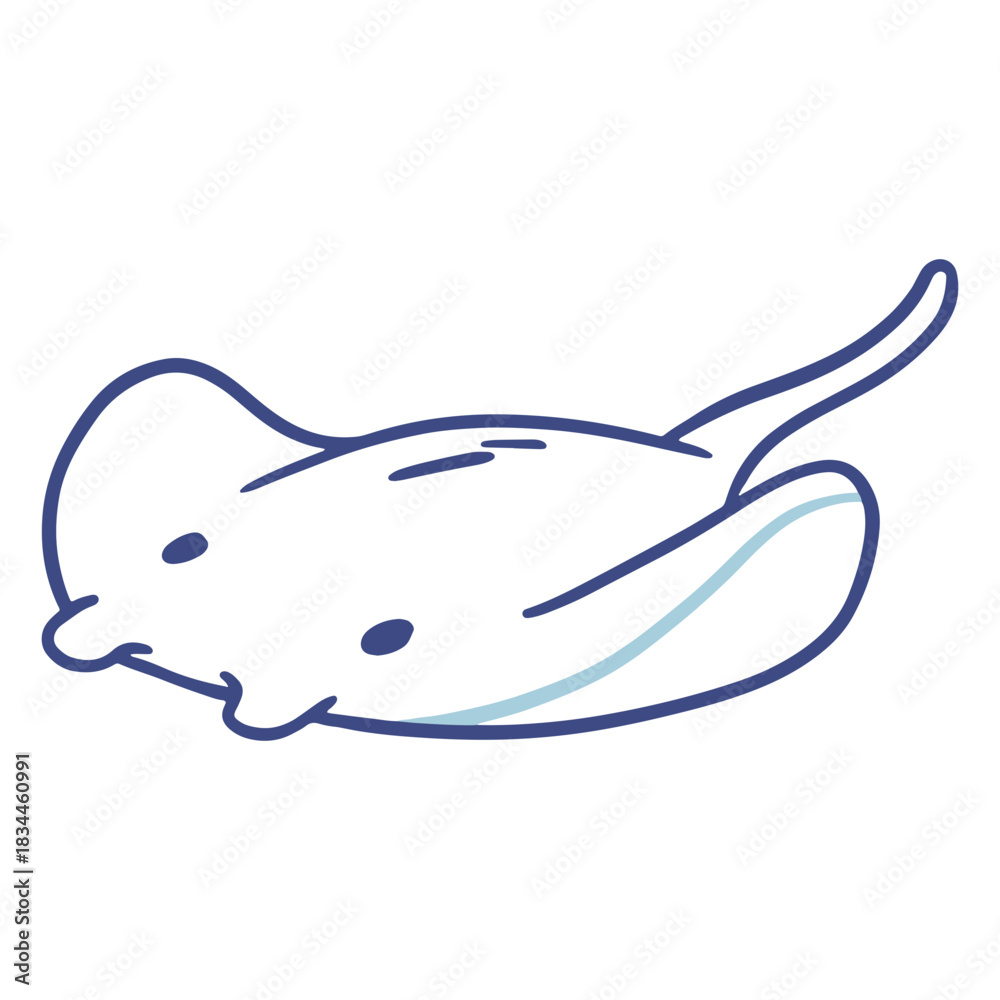 Fototapeta premium Swimming stingray stroke