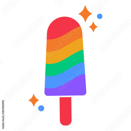 Rainbow popsicle flat