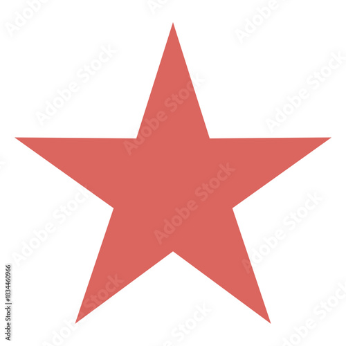 Red star shape flat