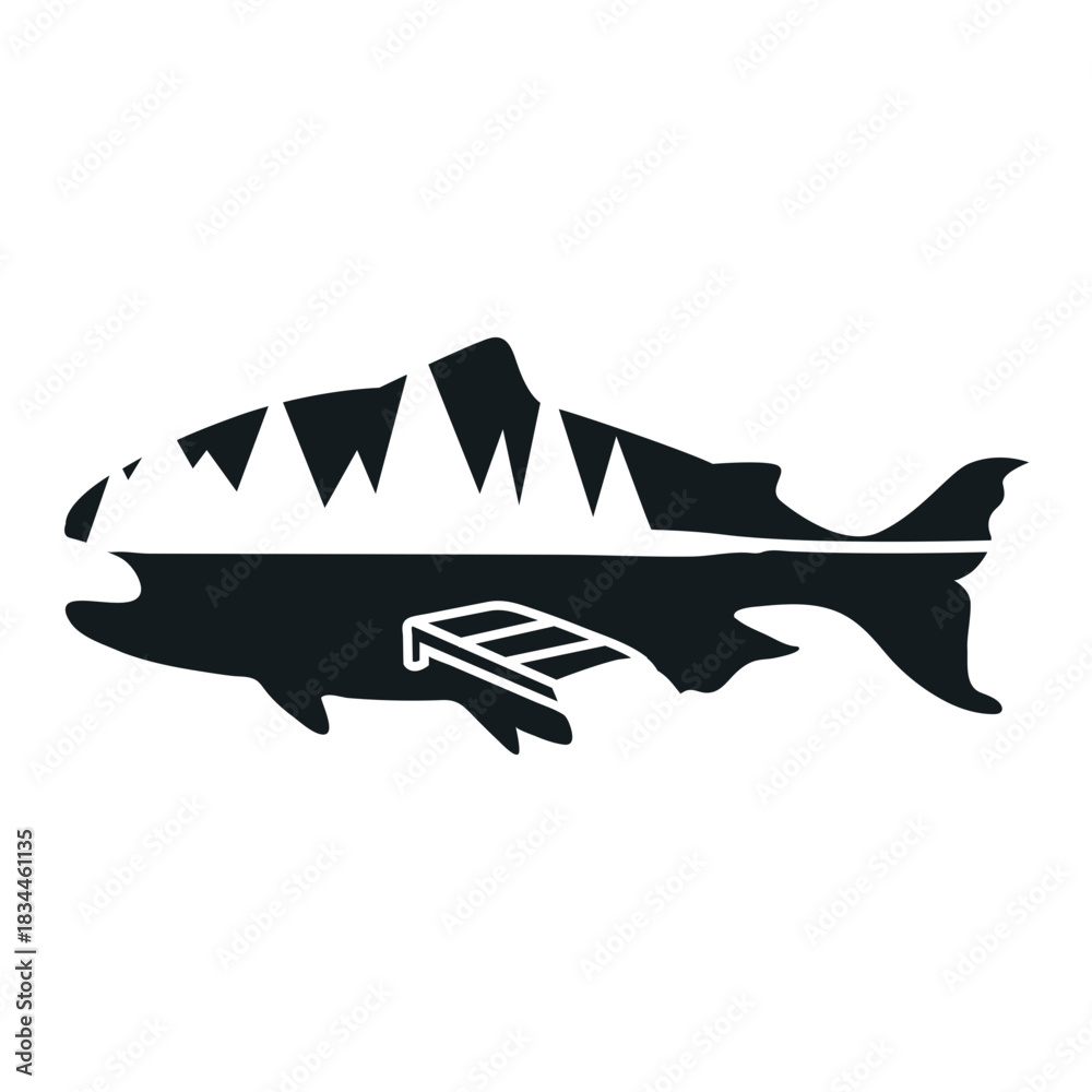 Fototapeta premium Shark sea animal forest cut out