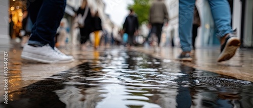 Fototapeta Naklejka Na Ścianę i Meble -  Historic street scene in Florence with outdoor dining and lively atmosphere on a sunny day