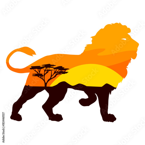 Savana lion semi flat