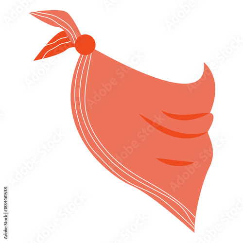 Red cowboy scarf semi flat